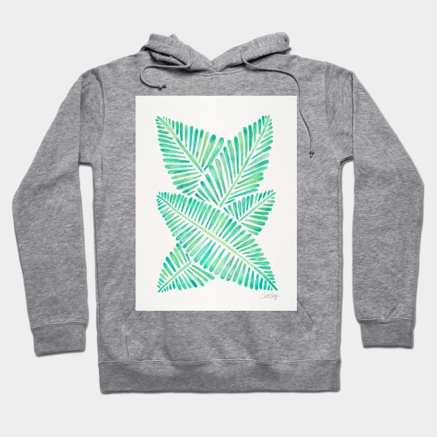 Seafoam Banana Leaves Hoodie by CatCoq